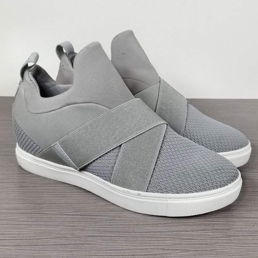 Steve Madden Laynie Wedge Sneakers, Gray Fabric, Womens Various Sizes - Picture 1 of 11